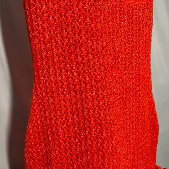 Hanifa Mini Iggy Vibrant Orange Crochet Dress Medium - Picture 4 of 14